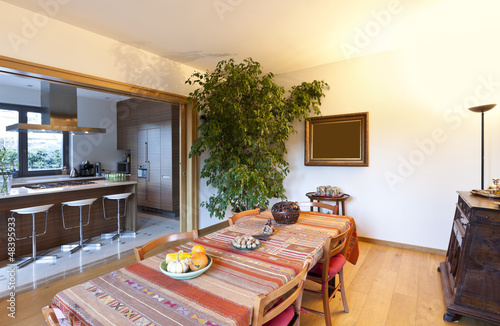 Photo: beautiful apartment, interior, dining room beautiful apartment, interior, dining room