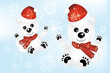 Cute polar bears in snow