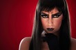 Young woman with black makeup