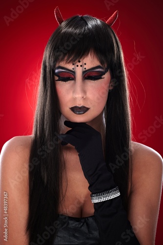 Photo: Portrait of devil like woman Portrait of devil like woman