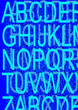 Symbolphoto fuer das Alphabet mit blauen Lettern