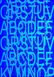 Symbolphoto fuer das Alphabet mit blauen Lettern