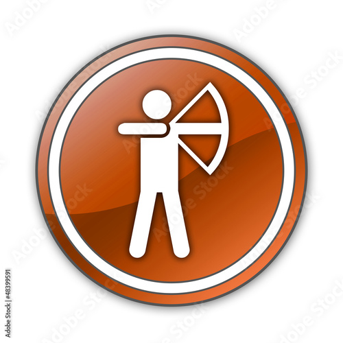 Illustration: Orange Glossy Button "Archery" Orange Glossy Button "Archery"