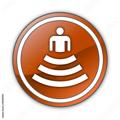 Illustration: Orange Glossy Button "Amphitheater" Orange Glossy Button "Amphitheater"