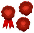 Vector: Hearts wax seals Hearts wax seals