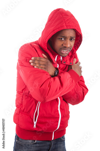 Photo: African American man wearing a winter coat African American man wearing a winter coat
