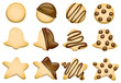 set of various shortbread isolated on white