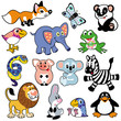 Set With Simple Childish Animals