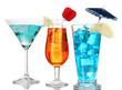 Alcoholic cocktails with ice isolated on white