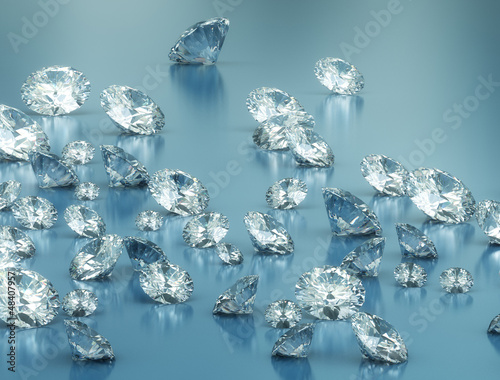 Illustration: Diamonds on blue background Diamonds on blue background