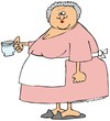 Illustration: Old woman holding a cup of tea Old woman holding a cup of tea