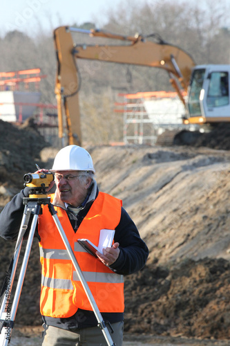 Photo: surveyor on a building site surveyor on a building site