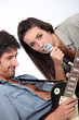 a female singer and a guitarist