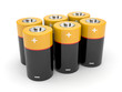 Batteries on a white background
