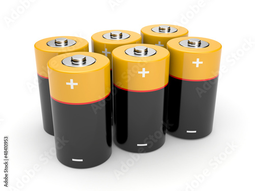 Illustration: Batteries on a white background Batteries on a white background