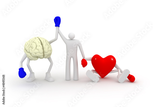Illustration: Heart vs Mind. Heart vs Mind.