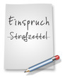 Papier & Bleistift Illustration "Einspruch / Strafzettel"