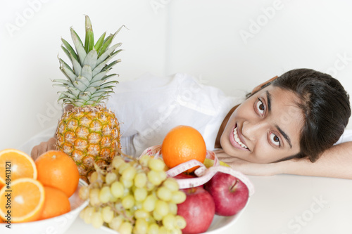 Photo: Pretty girl with fruits Pretty girl with fruits