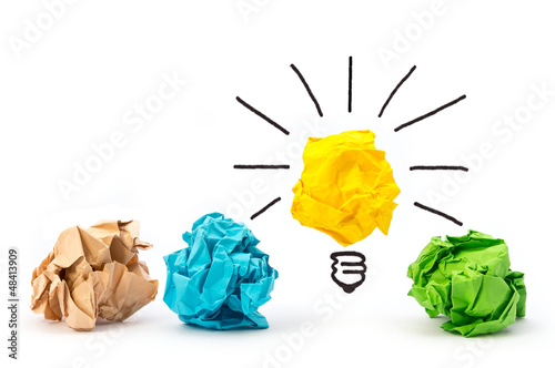 Photo: To have an idea - concept with colourful sheets To have an idea - concept with colourful sheets