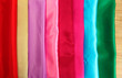 heap of cloth fabrics, close up