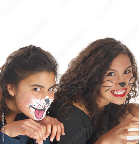 Photo: zwei mädchen mit hunde und katze schminke zwei mädchen mit hunde und katze schminke