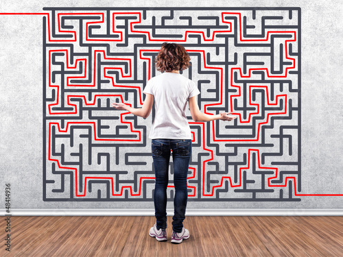 Photo: Girl before a labyrinth Girl before a labyrinth