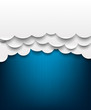 Paper white clouds on blue.