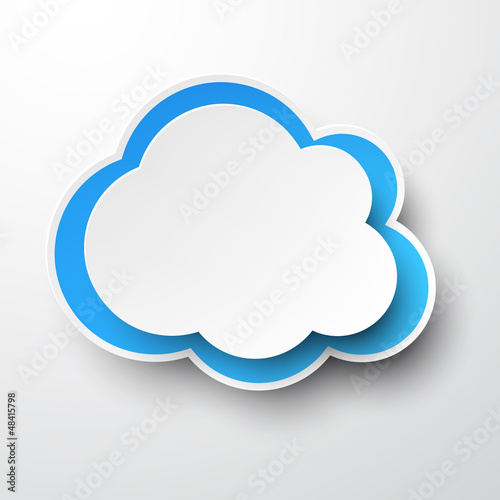 Vector: Paper white-blue cloud. Paper white-blue cloud.