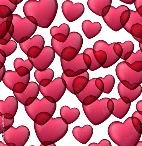 Vector: Magenta love seamless background of heart bubbles. Magenta love seamless background of heart bubbles.