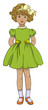 Retro kids, vintage little girl illustration