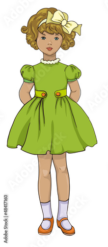 Vector: Retro kids, vintage little girl illustration Retro kids, vintage little girl illustration
