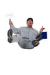 Painter falling backwards