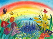 Spring garden-watercolors