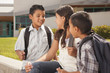 Photo: Cute Brothers and Sister Talking, Ready for School Cute Brothers and Sister Talking, Ready for School