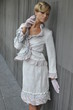Model wearing couture designer costume