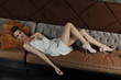 Fashion model wearing couture designer clothes