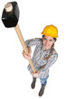 Female worker with a sledgehammer