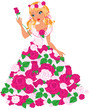 Vector: Blond girl with roses Blond girl with roses