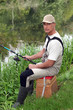 portrait of a man fishing