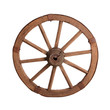 Photo: Old wooden wheel on the white background Old wooden wheel on the white background