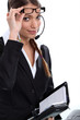 A businesswoman with a planner.