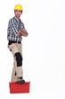 Portrait of a standoffish tradesman