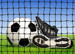 soccer ball and shoes in grass