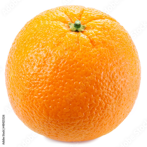 Photo: Orange on a white background. Orange on a white background.
