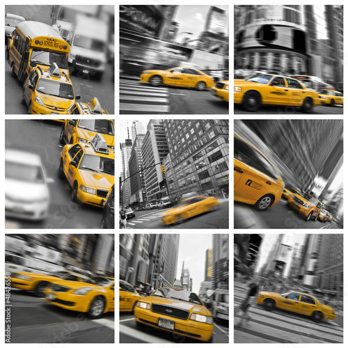  Collage carré taxis à New York - USA