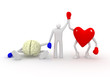 Illustration: Heart vs Mind. Heart vs Mind.