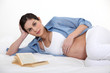 Pregnant woman reading