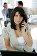 Receptionist taking a call