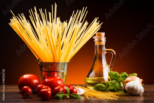 Photo: Pasta and fresh vegetables Pasta and fresh vegetables