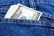 Photo: Dollars in a pocket Dollars in a pocket
